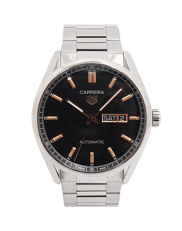 [중고명품] Tag Heuer(태그호이어) WBN2013 까레라 데이데이트 블랙판 골드핸즈 41MM 오토매틱 남성 시계aa65646