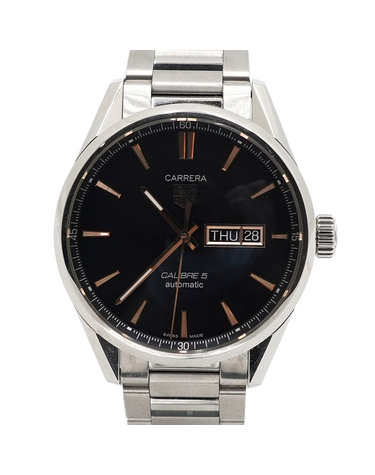 [중고명품] Tag Heuer(태그호이어) WAR201C 까레라 골드핸즈 데이데이트 오토매틱 41MM 스틸 남성시계aa67443