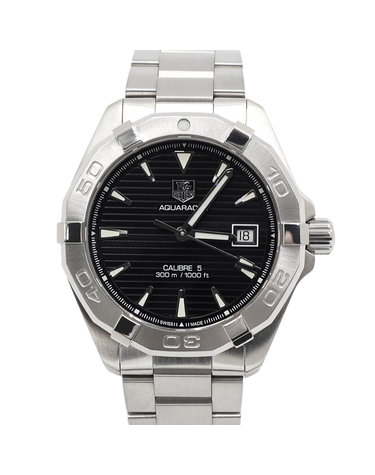 [중고명품] Tag Heuer(태그호이어) WAY2110 아쿠아레이서 블랙판 오토매틱 스틸 남성 시계aa67605