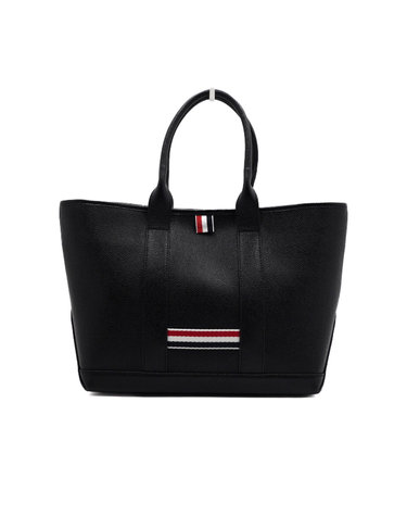 [중고명품] THOM BROWNE(톰브라운) UAG187A 블랙 그레인 레더 스몰 툴 페블 여성 토트백aa64950