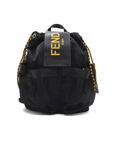 [중고명품] Fendi(펜디) 7VZ056 블랙 스트라이프 Strike 스트라이크 라 드로우스트링 남성 백팩aa67534