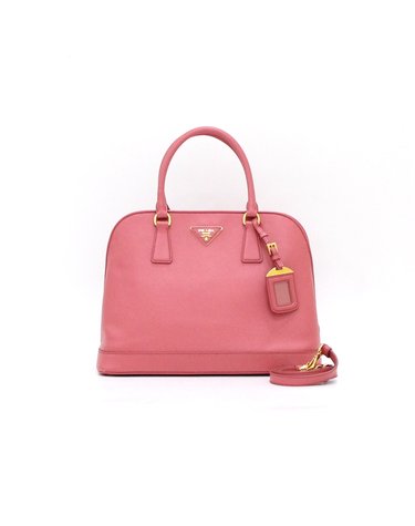 [중고명품] Prada(프라다) BN2567 핑크 사피아노 금장로고 토트백 겸 숄더백aa60968