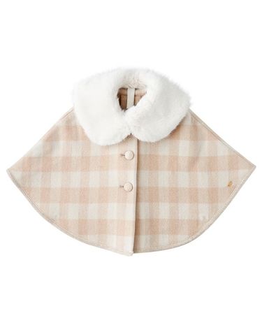 [보리보리]  뮤프리미엄 체크케이프 코트모 혼방_BE 33C1110102