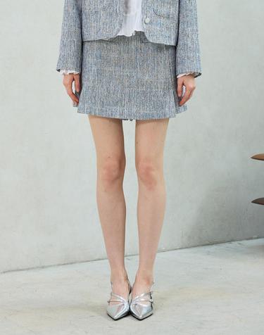 CHERISH TWEED SKIRT PANTS / SKY BLUE