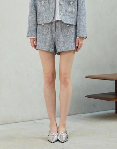 CHERISH TWEED SHORTS PANTS / SKY BLUE