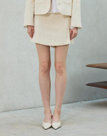 CHERISH TWEED SKIRT PANTS / WHITE