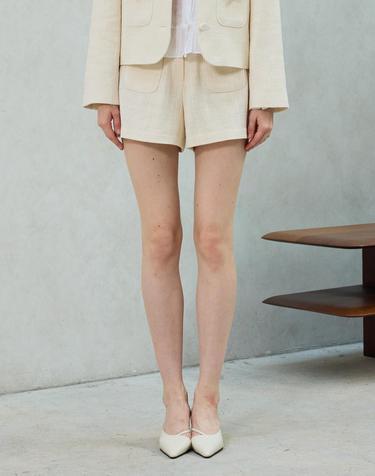 CHERISH TWEED SHORTS PANTS / WHITE