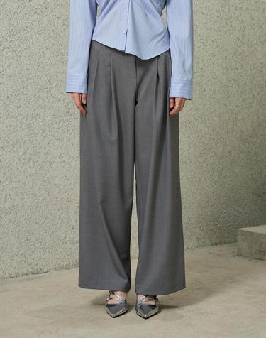 TOMO WIDE SLACKS / CHARCOAL