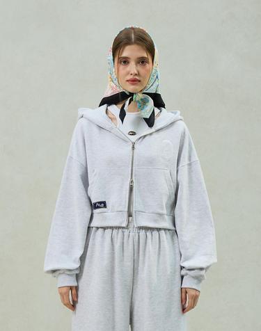 PITA HOOD ZIP-UP / WHITE-MELANGE
