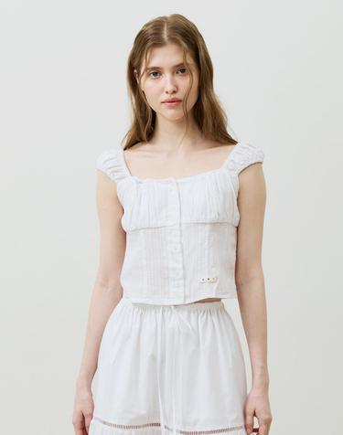 CUDDLY SLEEVELESS TOP / WHITE
