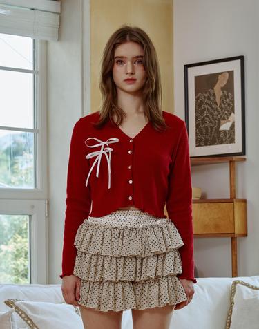 LUCID RIBBON CARDIGAN / RED