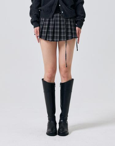WHITNEY PLEATS SKIRT PANTS / BLACK