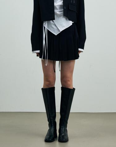 MILD PLEATS SKIRT PANTS / BLACK