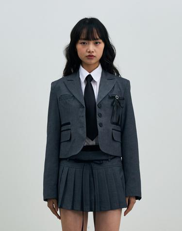 ASTRAL CROP JACKET / CHARCOAL