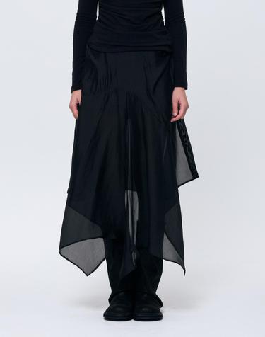 ELAN LINE WRAP SKIRT / BLACK