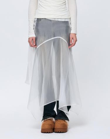 ELAN LINE WRAP SKIRT / WHITE