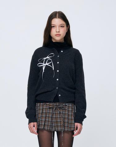 EIRIN WOOL CARDIGAN / CHARCOAL