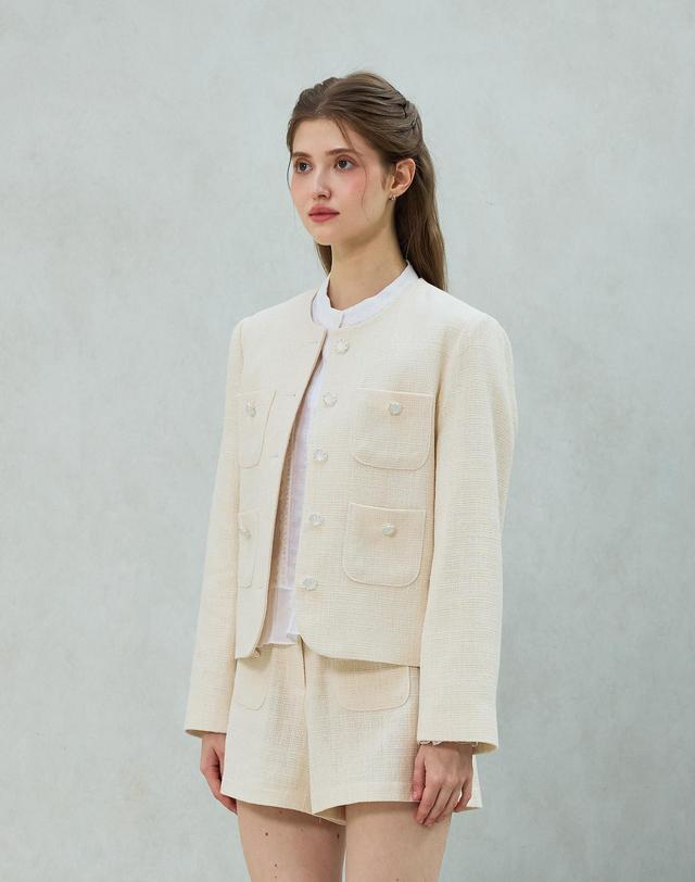아리킴 CHERISH TWEED JACKET / WHITE 화이트 착용컷