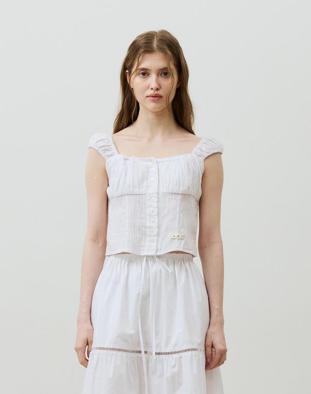 아리킴 CUDDLY SLEEVELESS TOP / WHITE 화이트 착용컷