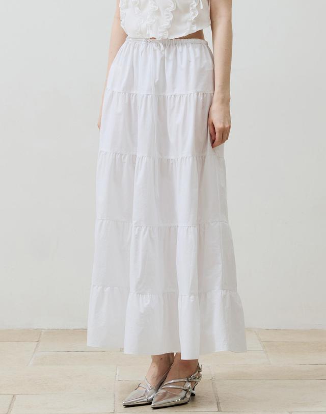 아리킴 LOVEY LONG SKIRT / WHITE 화이트 착용컷