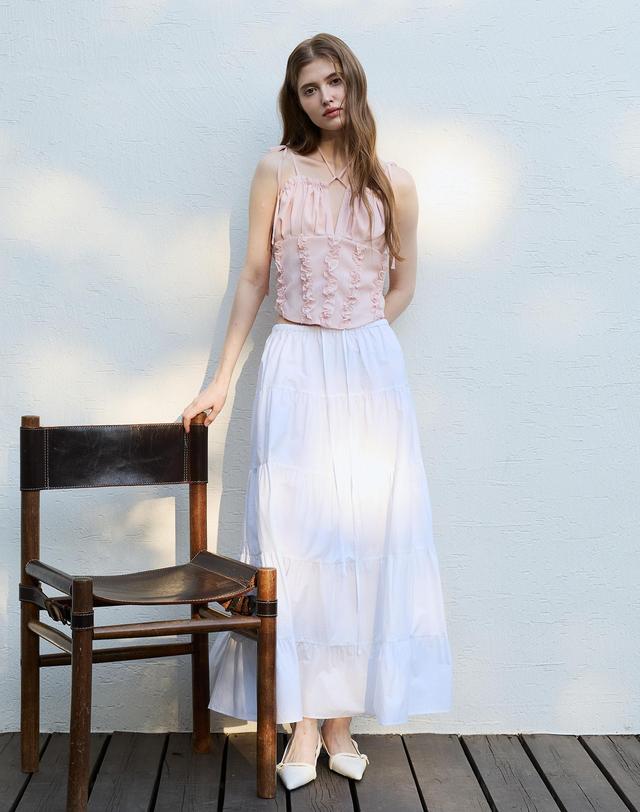 아리킴 LOVEY LONG SKIRT / WHITE 화이트 착용컷