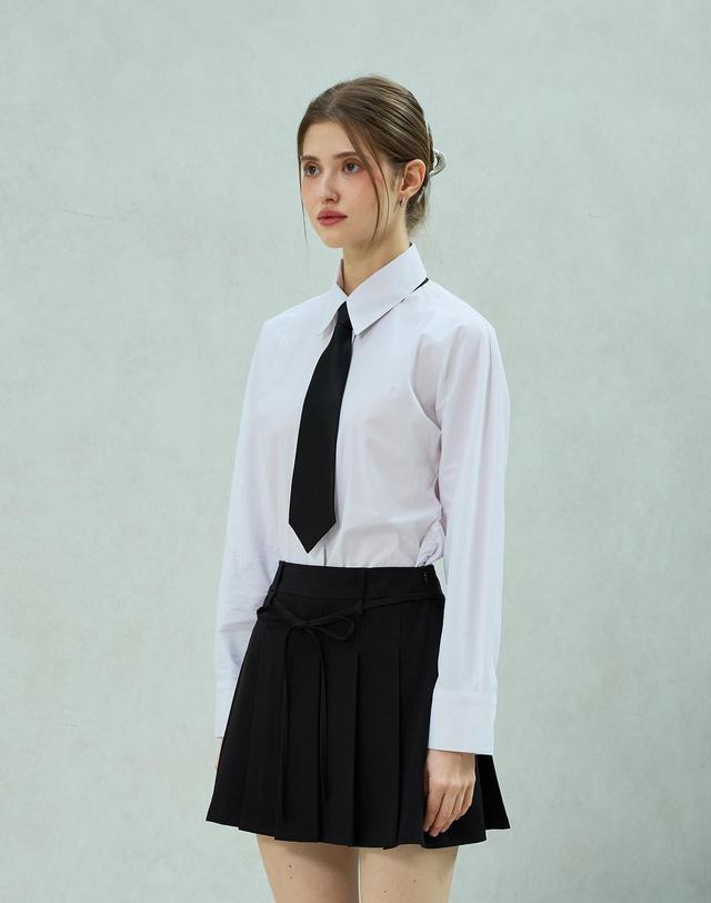 아리킴 UNBALANCE SHIRRING SHIRT / WHITE 화이트 착용컷
