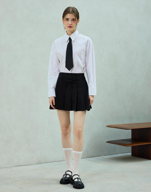 아리킴 UNBALANCE SHIRRING SHIRT / WHITE 화이트 착용컷