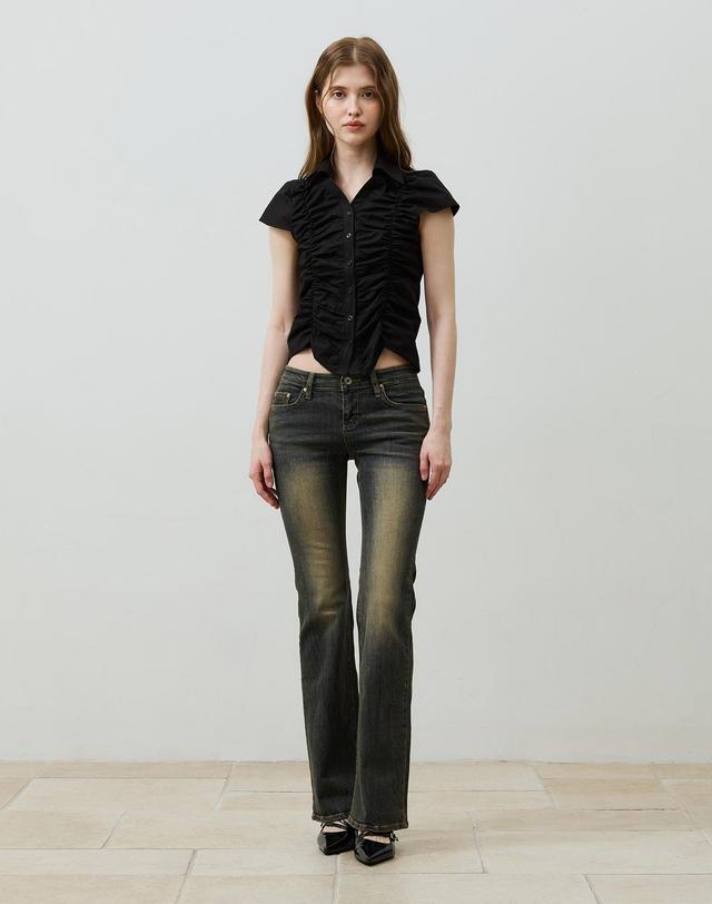 아리킴 CIEL BOOTCUT DENIM PANTS / BLUE 블랙 착용컷