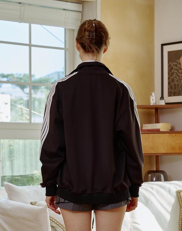 아리킴 ARI PEACH FLEECE JERSEY TRACK TOP / BLACK 블랙 착용컷