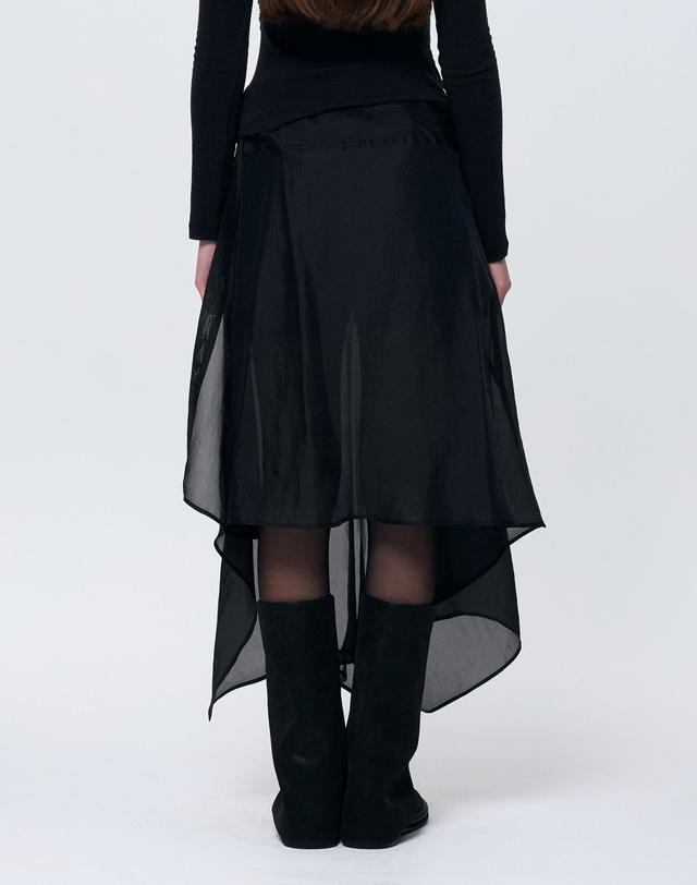 아리킴 ELAN LINE WRAP SKIRT / BLACK 블랙 착용컷