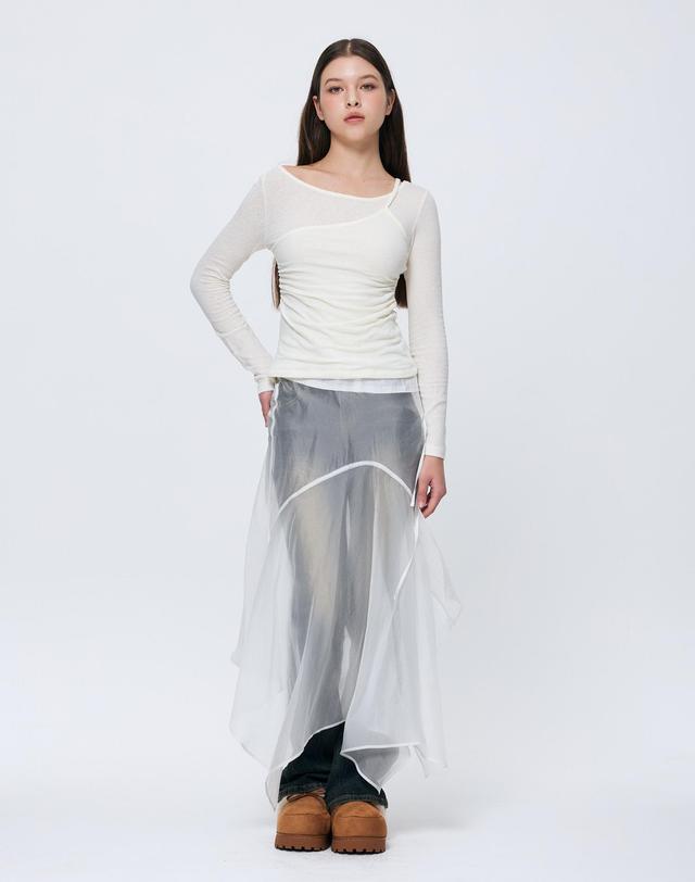 아리킴 ELAN LINE WRAP SKIRT / WHITE 화이트 착용컷
