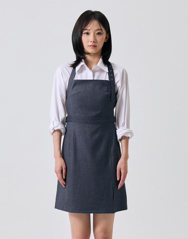 ASTRAL BUCKLE MINI DRESS / CHARCOAL