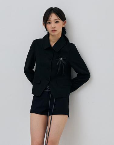 SWAN CROP JACKET / BLACK
