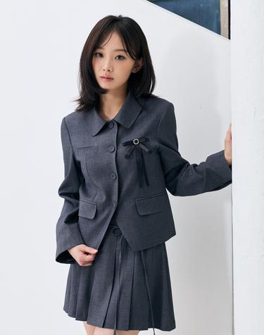 SWAN CROP JACKET / CHARCOAL