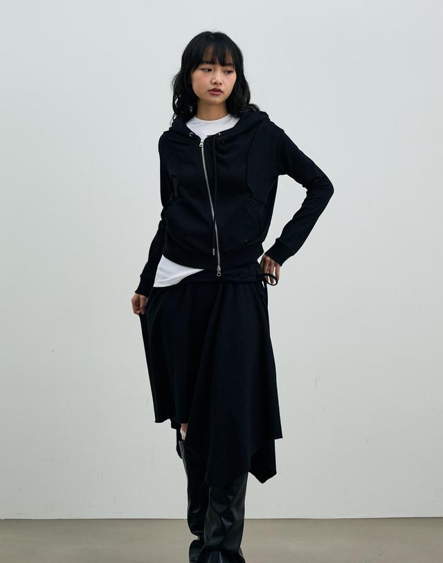 아리킴 SILENT MIRAGE CROP HOOD ZIP-UP / BLACK 블랙 착용컷