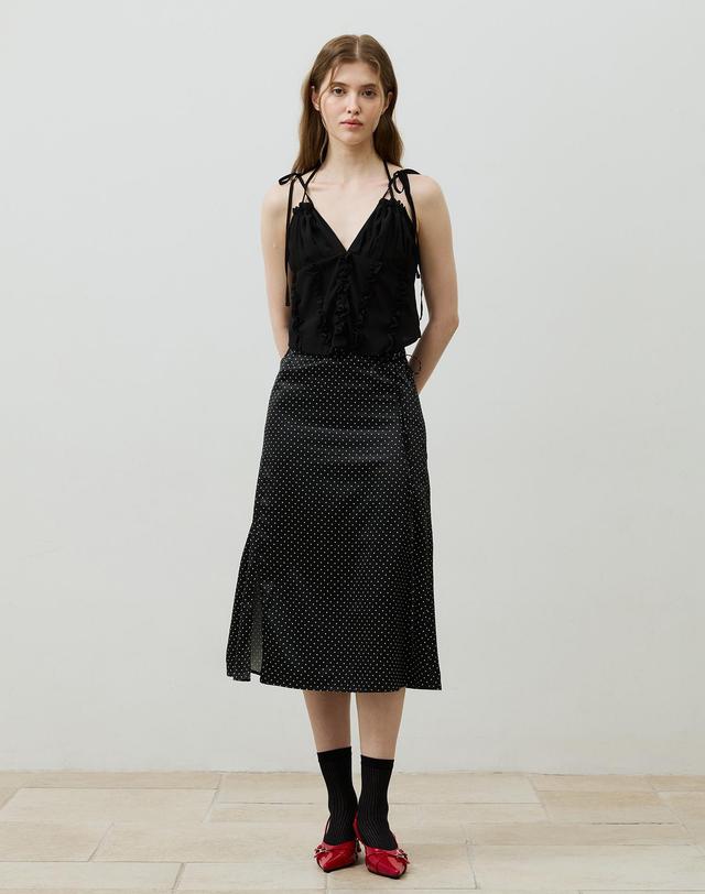 아리킴 TINY DOT SLIT SKIRT / BLACK 블랙 착용컷