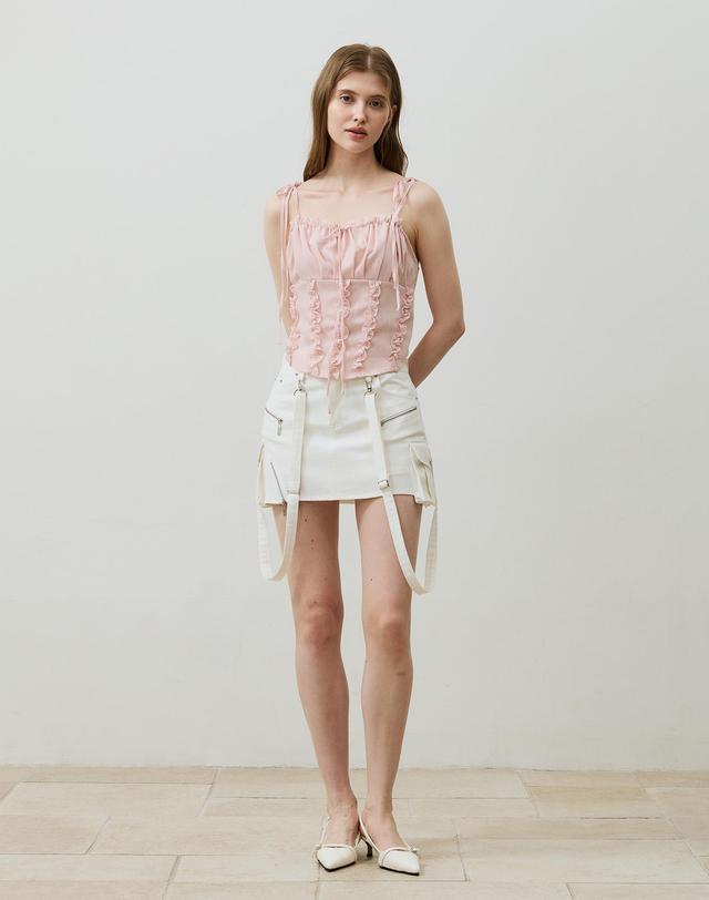 아리킴 BELLA MINI SKIRT PANTS / WHITE 화이트 착용컷