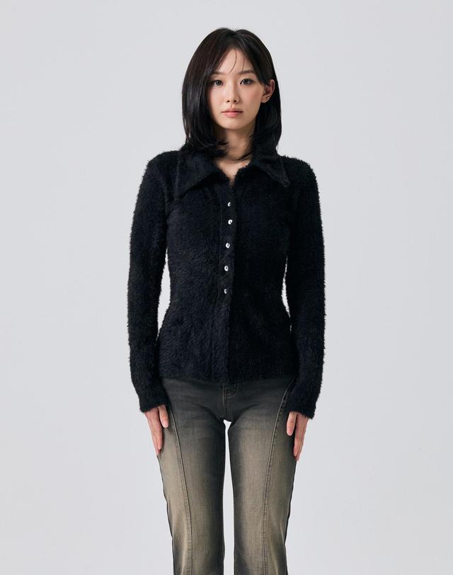 아리킴 COSMO FUR CARDIGAN / BLACK 블랙 착용컷
