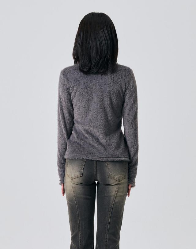 아리킴 COSMO FUR CARDIGAN / CHARCOAL 그레이 착용컷