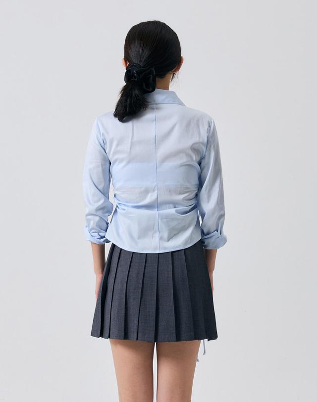 아리킴 HALO WRAP SHIRT / SKY BLUE 청록 착용컷