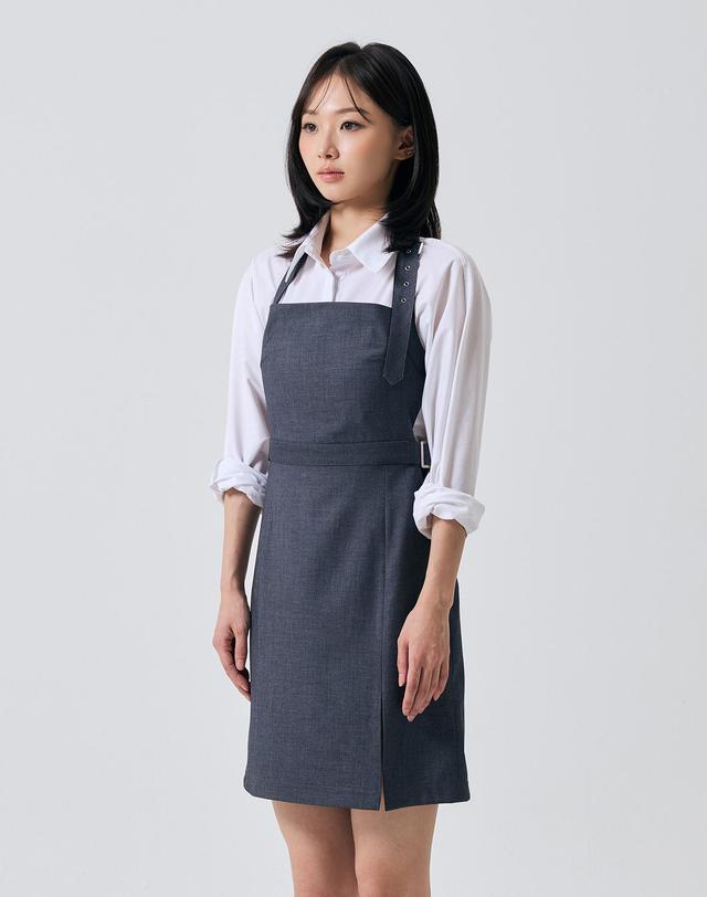 아리킴 ASTRAL BUCKLE MINI DRESS / CHARCOAL 그레이 착용컷