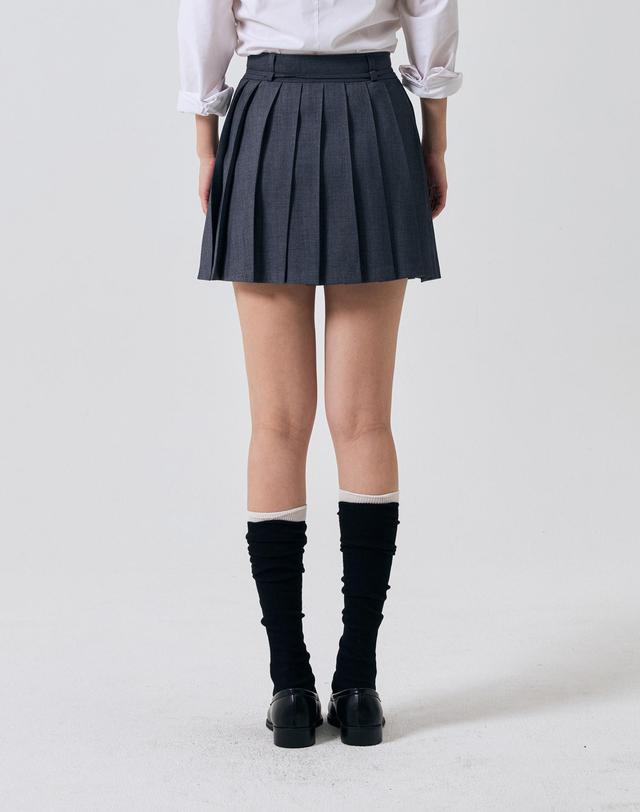 아리킴 SWAN PLEATS SKIRT PANTS / CHARCOAL 그레이 착용컷