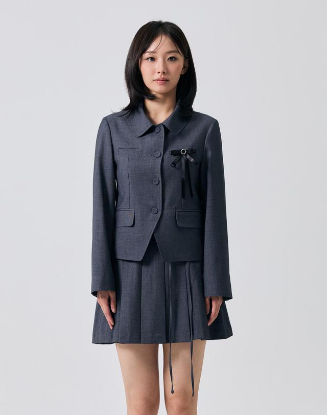 아리킴 SWAN CROP JACKET / CHARCOAL 그레이 착용컷