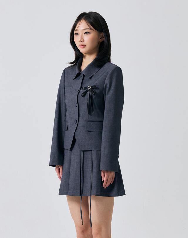아리킴 SWAN CROP JACKET / CHARCOAL 그레이 착용컷