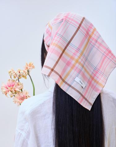 핑크 체크 스카프 April Plaid