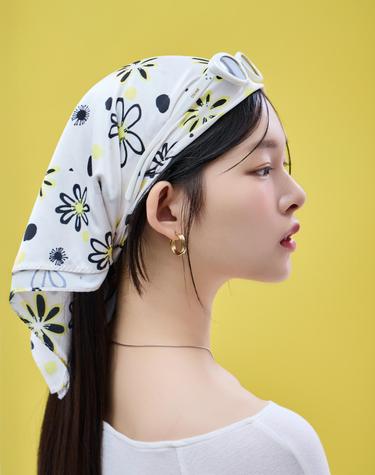 옐로우 플라워 스카프 Sunny Drop 70