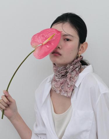 핑크 페이즐리 사각 스카프 Boho Bloom_Dusty Pink 70