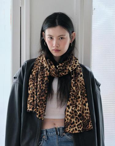 레오퍼드 퍼 머플러 Soft Leo