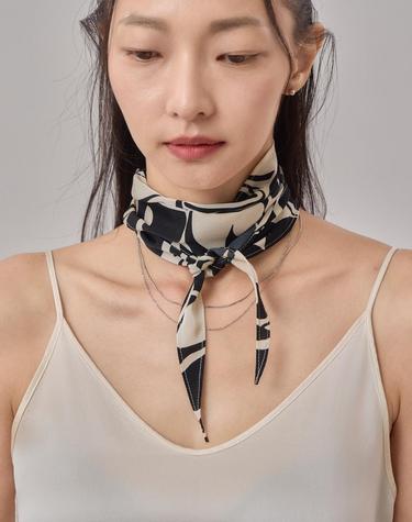 아이보리 기하학 패턴 롱 스카프 Geo Diamond_Ivory
