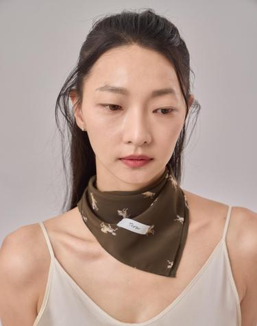 말 패턴 올리브 쁘띠 스카프 Olive Horse 50